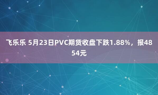 飞乐乐 5月23日PVC期货收盘下跌1.88%，报4854元