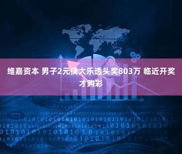 维嘉资本 男子2元擒大乐透头奖803万 临近开奖才购彩